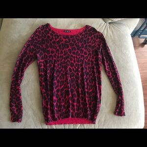 Red cheetah print sweater